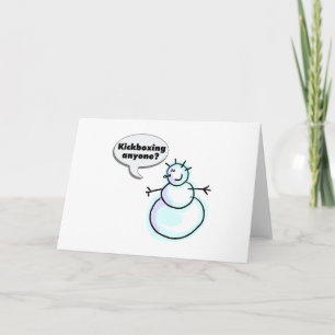 Kickboxing Anyone (Legless Snowman) Holiday Card