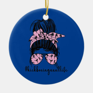 Kickboxing Aunt Life Proud Kickboxer Auntie  Ceramic Tree Decoration