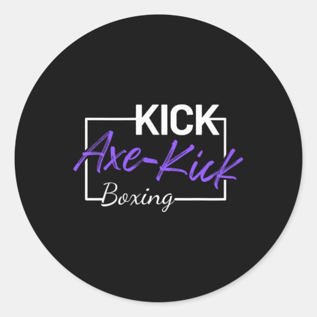 Kickboxing Axe Kick  Classic Round Sticker (Front)