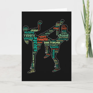 Kickboxing Boxer Boxing Shoe Kicking Savate Word C Card