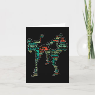 Kickboxing Boxer Boxing Shoe Kicking Savate Word C Card