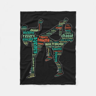 Kickboxing Boxer Boxing Shoe Kicking Savate Word C Fleece Blanket