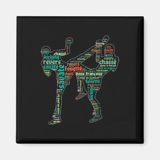 Kickboxing Boxer Boxing Shoe Kicking Savate Word C Magnet