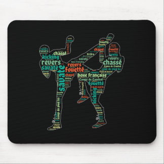 Kickboxing Boxer Boxing Shoe Kicking Savate Word C Mouse Mat