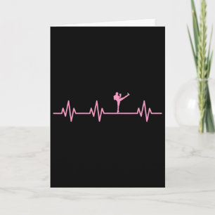 Kickboxing Boxer Kick Lifeline Heartbeat Life Love Card
