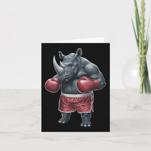 Kickboxing Boxing Boxer Rhino Workout Muay Thai Rh Card (Front)