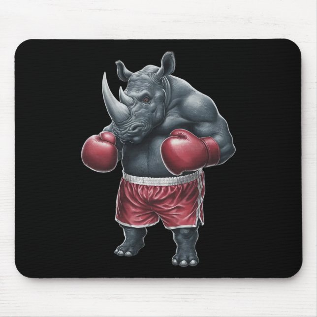Kickboxing Boxing Boxer Rhino Workout Muay Thai Rh Mouse Mat (Front)