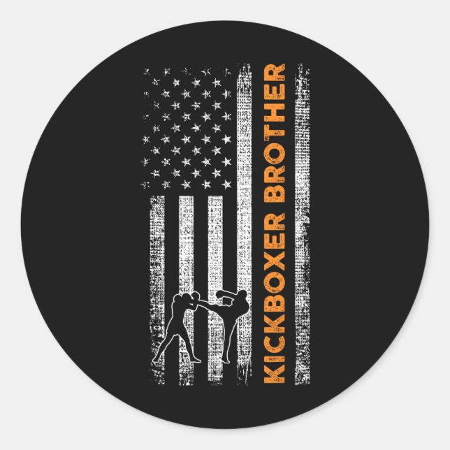 Kickboxing Brother  Classic Round Sticker (Front)