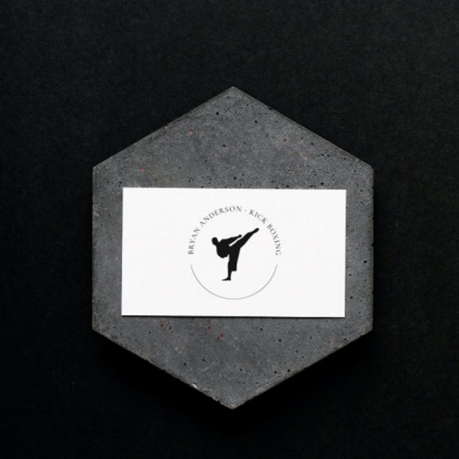 Kickboxing Business Card – Minimal Fighter Logo (Creator Uploaded)