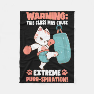 Kickboxing Cat For Men Women Kids Fleece Blanket