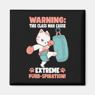 Kickboxing Cat For Men Women Kids Magnet