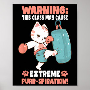 Kickboxing Cat For Men Women Kids Poster