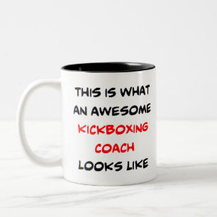 kickboxing coach, awesome Two-Tone coffee mug