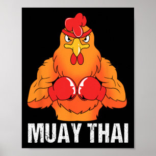 Kickboxing Coach Thailand Rooster Muay Thai Poster