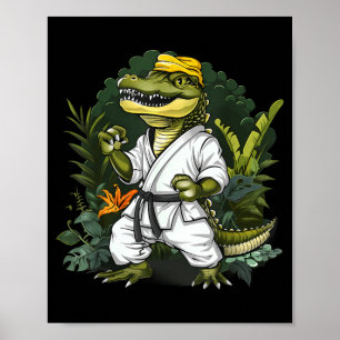 Kickboxing Crocodile Martial Arts Karate Jiu-Jitsu Poster