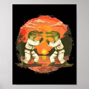 Kickboxing Crocodile Martial Arts Karate Jiu-Jitsu Poster