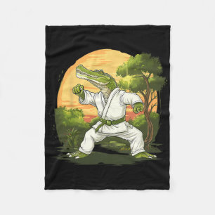 Kickboxing Crocodile Taekwondo Karate Mma Funny Ma Fleece Blanket