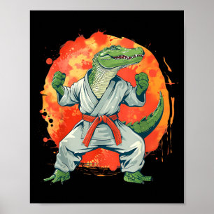 Kickboxing Crocodile Taekwondo Karate MMA Funny Poster