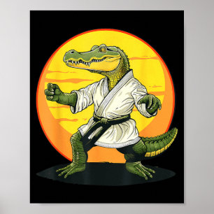 Kickboxing Crocodile Taekwondo Karate MMA Funny Poster