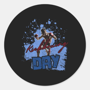 Kickboxing Day Classic Round Sticker