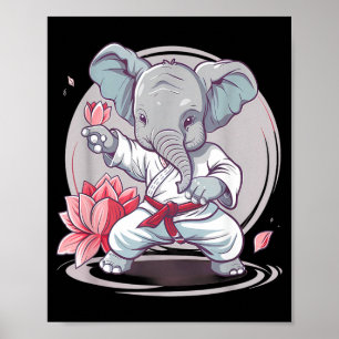Kickboxing Elephant Karate Taekwondo Jiu-Jitsu MMA Poster