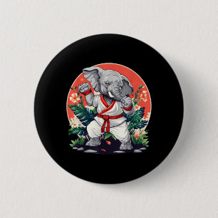 Kickboxing Elephant Taekwondo Karate MMA Funny 6 Cm Round Badge