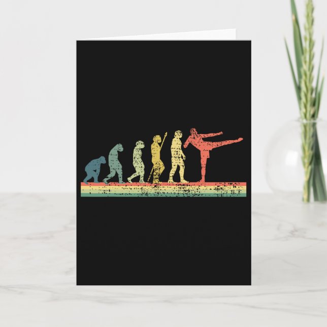 Kickboxing Evolution Funny Gift Tee Kick  Card (Front)