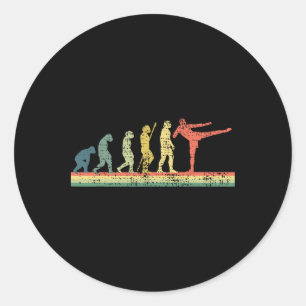 Kickboxing Evolution Funny Gift Tee Kick Classic Round Sticker