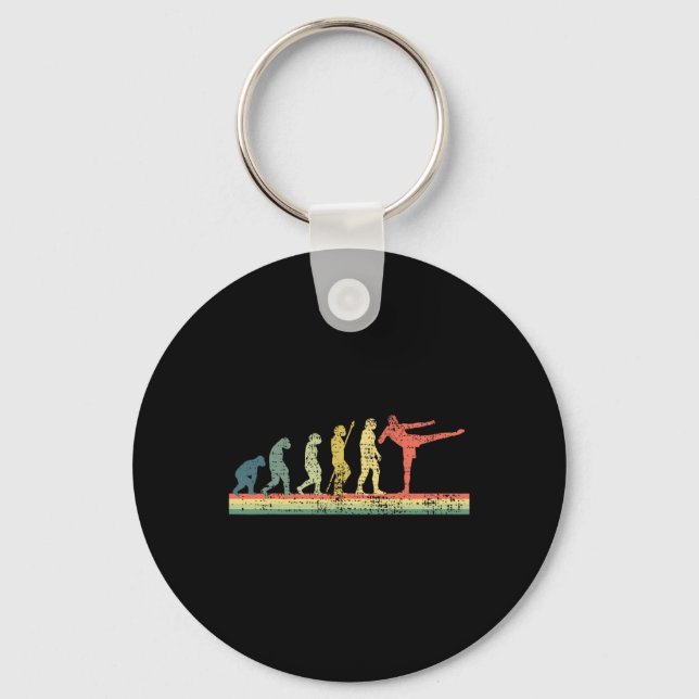 Kickboxing Evolution Funny Gift Tee Kick  Key Ring (Front)