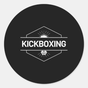 Kickboxing Fight Logo  Classic Round Sticker