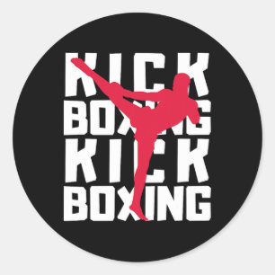 Kickboxing Fighter Classic Round Sticker