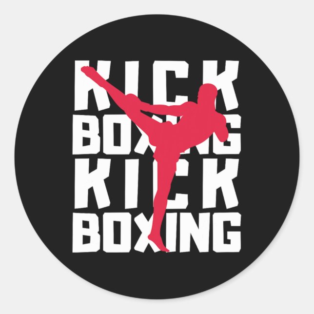 Kickboxing Fighter  Classic Round Sticker (Front)