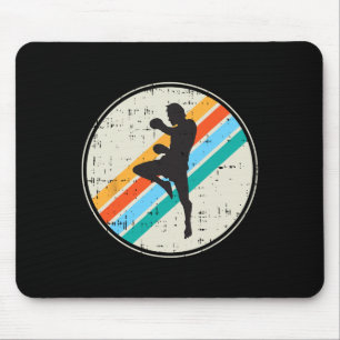 Kickboxing Fighter Silhouette Retro Martial-arts G Mouse Mat