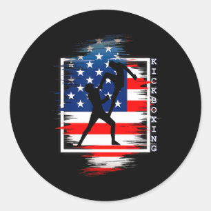 Kickboxing For Sportsman Martial Arts Usa Patriot Classic Round Sticker