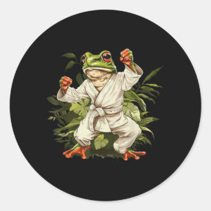 Kickboxing Forest Taekwondo Frog Judo Jiu-Jitsu Classic Round Sticker