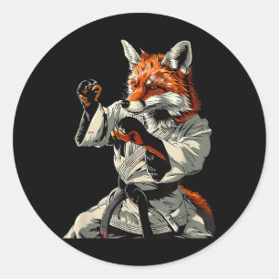 Kickboxing Fox Martial Arts Karate Jiu-Jitsu MMA Classic Round Sticker