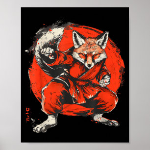 Kickboxing Fox Martial Arts Karate Jiu-Jitsu MMA Poster