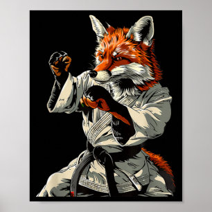 Kickboxing Fox Martial Arts Karate Jiu-Jitsu MMA Poster