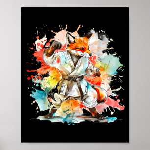 Kickboxing Fox Martial Arts Karate Jiu-Jitsu Mma Poster