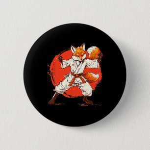 Kickboxing Fox Taekwondo Karate Mma Funny Martial  6 Cm Round Badge