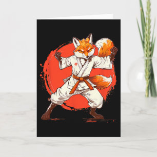 Kickboxing Fox Taekwondo Karate Mma Funny Martial  Card