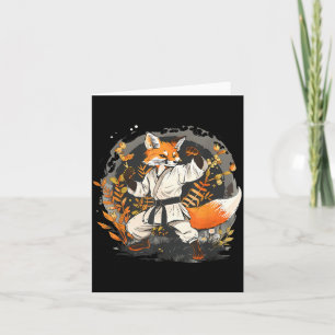Kickboxing Fox Taekwondo Karate Mma Funny Martial Card