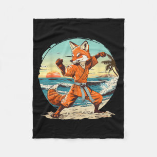 Kickboxing Fox Taekwondo Karate Mma Funny Martial Fleece Blanket