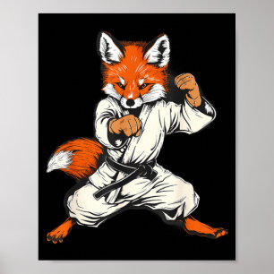 Kickboxing Fox Taekwondo Karate Mma Funny Martial Poster