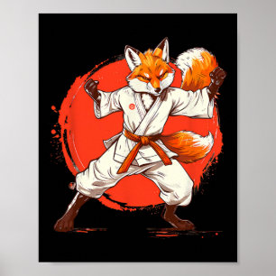 Kickboxing Fox Taekwondo Karate Mma Funny Martial Poster