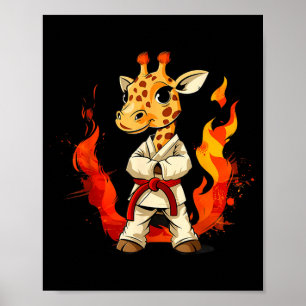 Kickboxing Giraffe Martial Arts Karate Jiu-Jitsu Poster