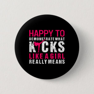 Kickboxing Girl 6 Cm Round Badge