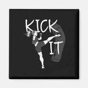 Kickboxing Girl Kick It  Magnet