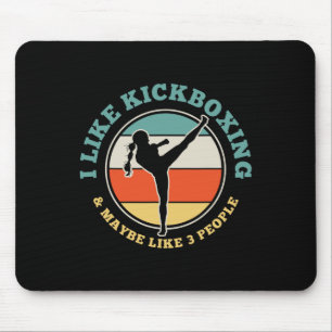 Kickboxing Girl Kickboxer Martial Arts Funny Gift Mouse Mat