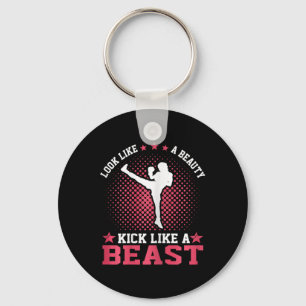 Kickboxing Girl - Look Like A Beauty Kick Like A B Key Ring